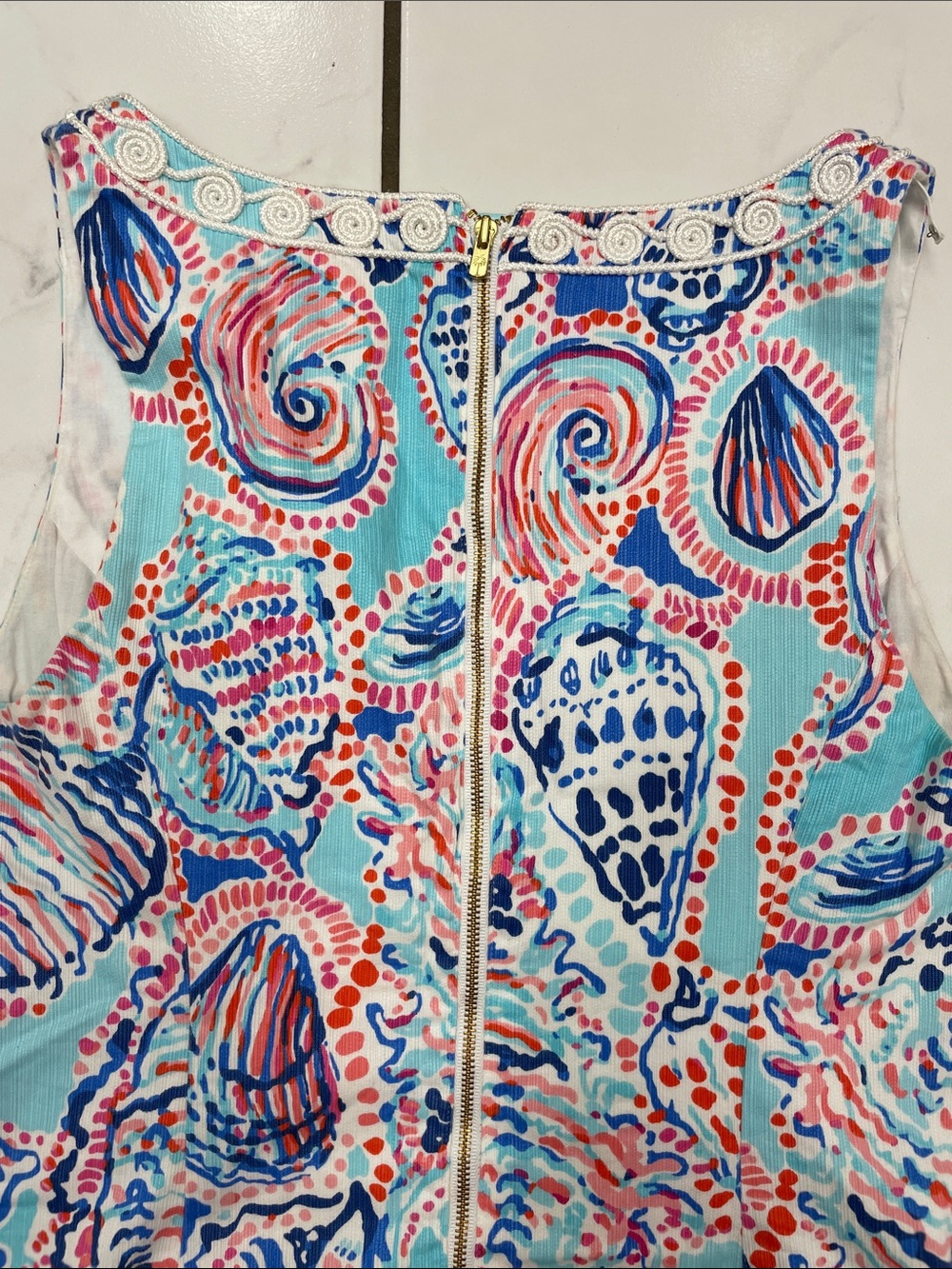 Lily Pulitzer 100% Cotton Gabby Mini Shift Dress in Shell Me About It Size 4 - Picture 13 of 15